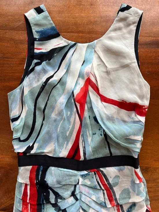 Diane von Furstenberg Womens Sleeveless Sheath Silk Dress Size 2 - Picture 3 of 13